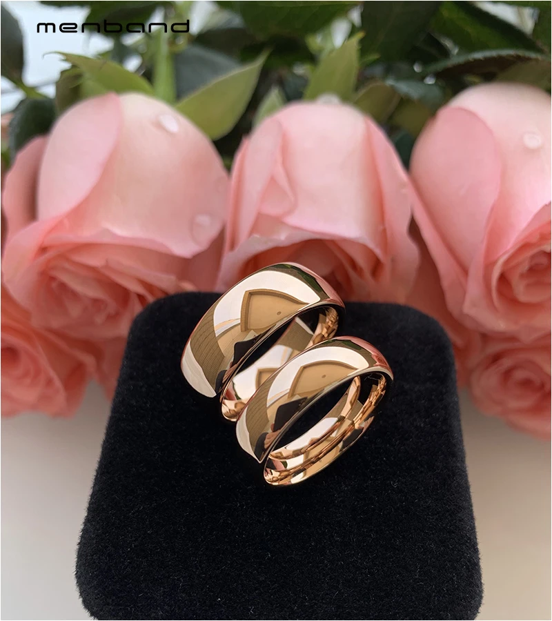 Кольца из карбида вольфрама цвета розового золота для мужчин и женщин