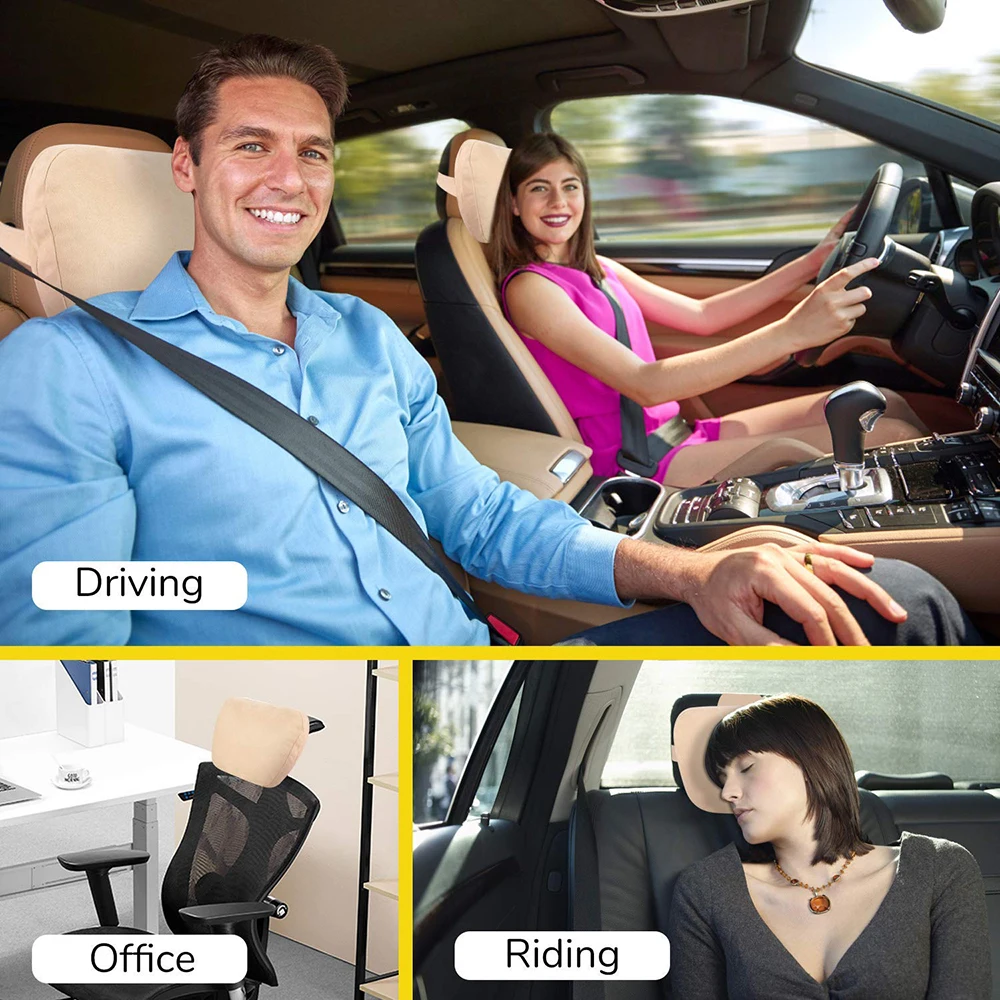 Черный подголовник сиденья автомобиля памяти отскок шеи Подушка для Tesla Audi BMW Mini