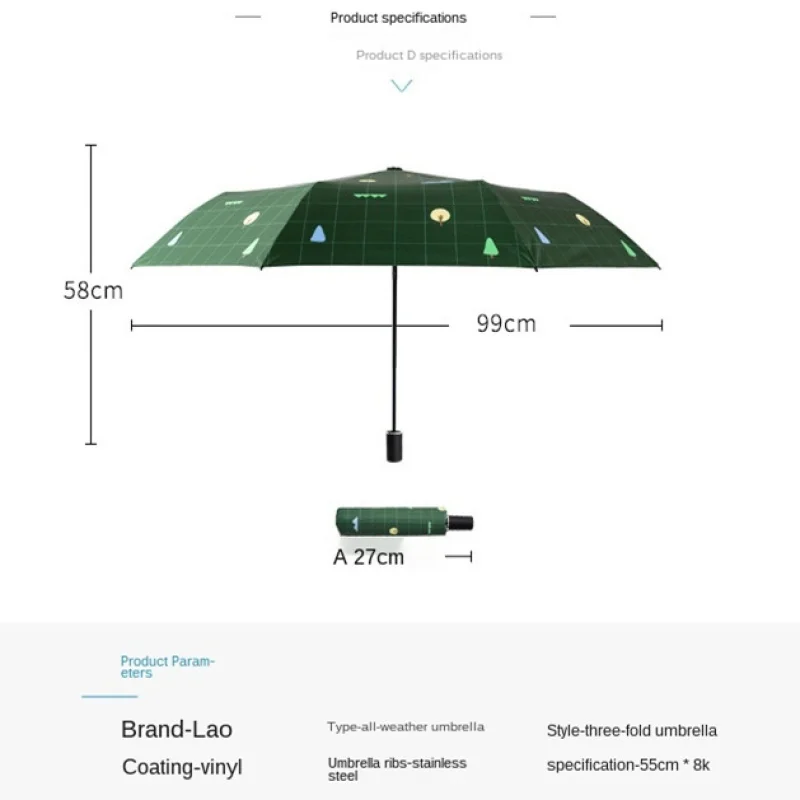 Складной зонт богини тройного сложения ins лес Ретро солнце дождь и двойного