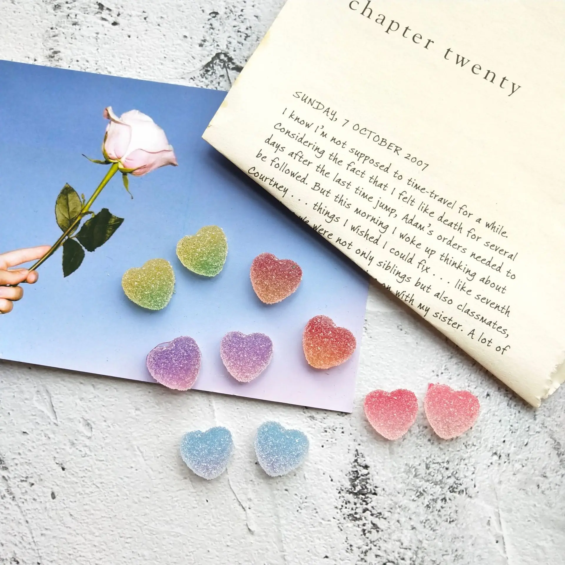 

Heart Jelly Stud Earrings For Women Teens Girls Sweet Cute Trendy Style Gradient Color Candy Clip Earrings Fashion Jewelry Gifts