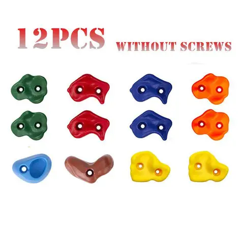 12 шт./лот Детские уличные камни для скалолазания Забавные игрушки Детские стены для скалолазания Пластиковые Держатели для рук комплект пластиковых ручек - изображение