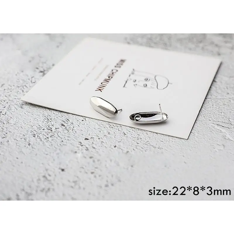 8 Color-protected copper Stud earring DIY Jewelry accessories handmade material ring square curved oval large geometry 6pcs - Цвет: 8