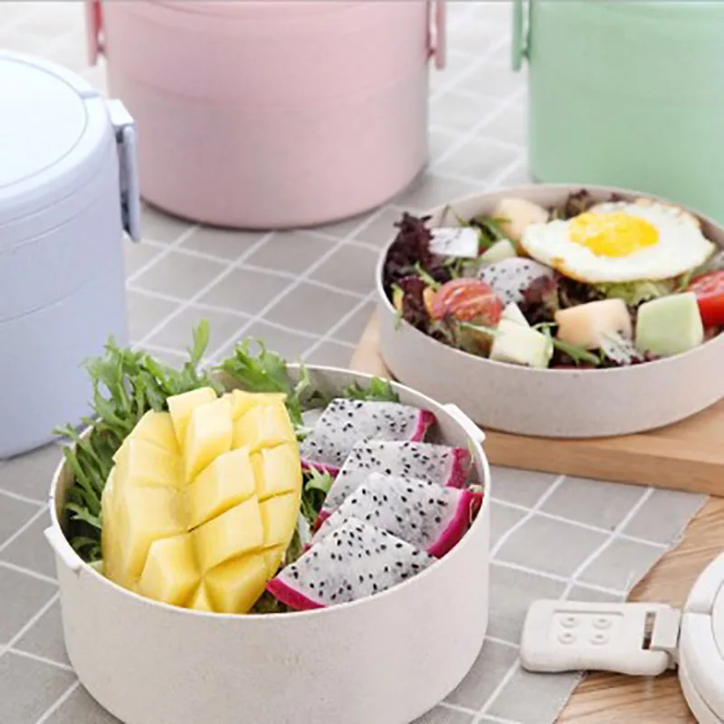 Портативный контейнер для еды ONEUP двухуровневый с соломинкой разогрева в