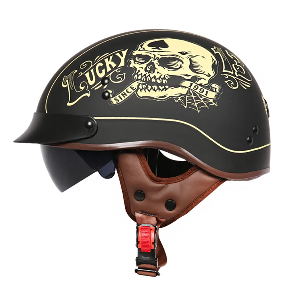 Cruiser Motorcycle Helmet Open Face Half Vintage T553 Moto Casque Casco motocicleta Capacete DOT Men's Helmets | Автомобили и