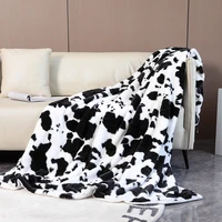 cow print throw blanket fashion heart pattern rabbit shaggy fuzzy fur thick soft warm blankets for bed sofa cover kids adults