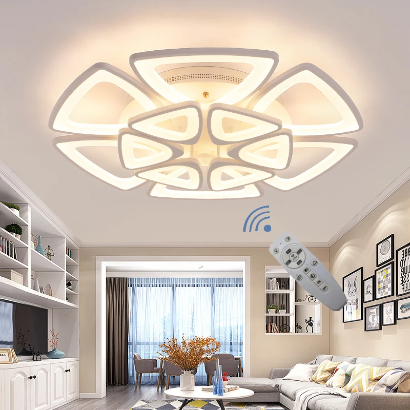 Современная светодиодная люстра Потолочная белая треугольная лампа с