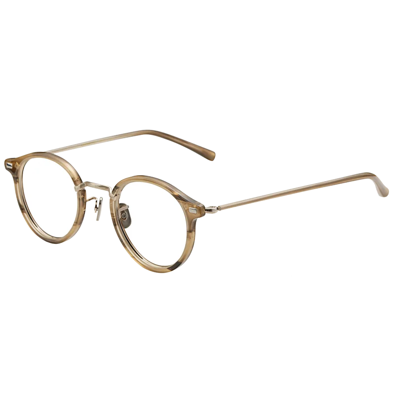 

High quality titanium eyeglasses frame men round vintage acetate optical glasses Myopia reading prescription women eyewear