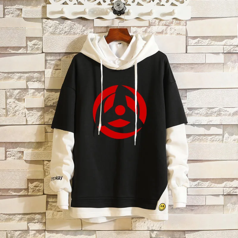 Narutoo Kakashi Sweater Hoodie Sportswear Sweatshirts Top Fake Two Piece Women Men Cosplay Costumes |