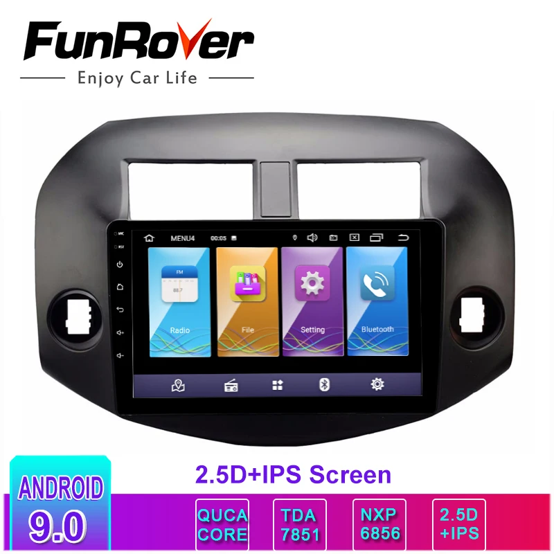 Автомагнитола FUNROVER для Toyota RAV4 9 0 2005 2 din 2.5D + IPS Android 2013 dvd gps навигация|Автомагнитолы|