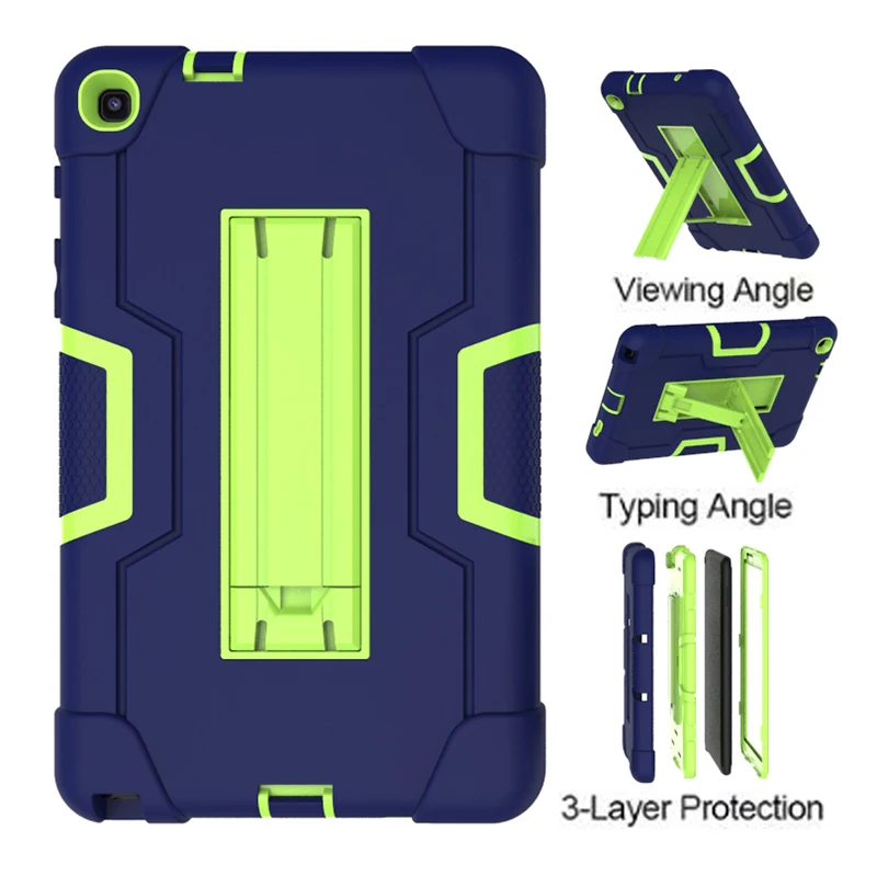 3 в 1 ударопрочный силиконовый + PC Гибридный чехол с подставкой для Samsung Galaxy Tab A 8 0