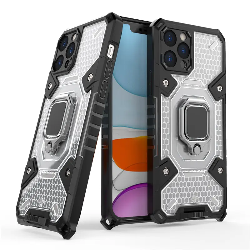 

Armor Ring Holder Phone Case For iPhone 12 11 Pro Max XR XS Max X 12 Mini 11 Pro Shockproof Bumper Kickstand Back Cover