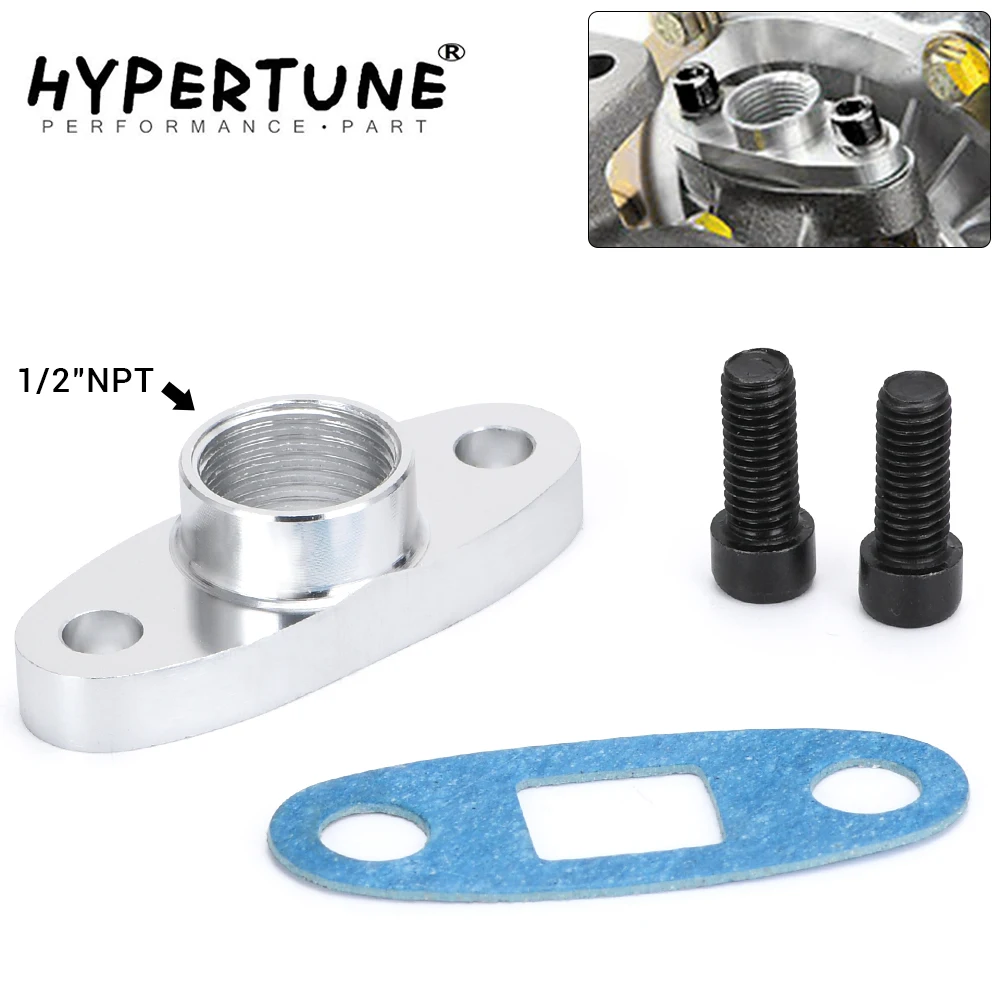 Hypertune 1/2 NPT Женский Алюминиевый Масляный сливной турбо фланец T3 T4 T04 GT40 GT55 ODF 02