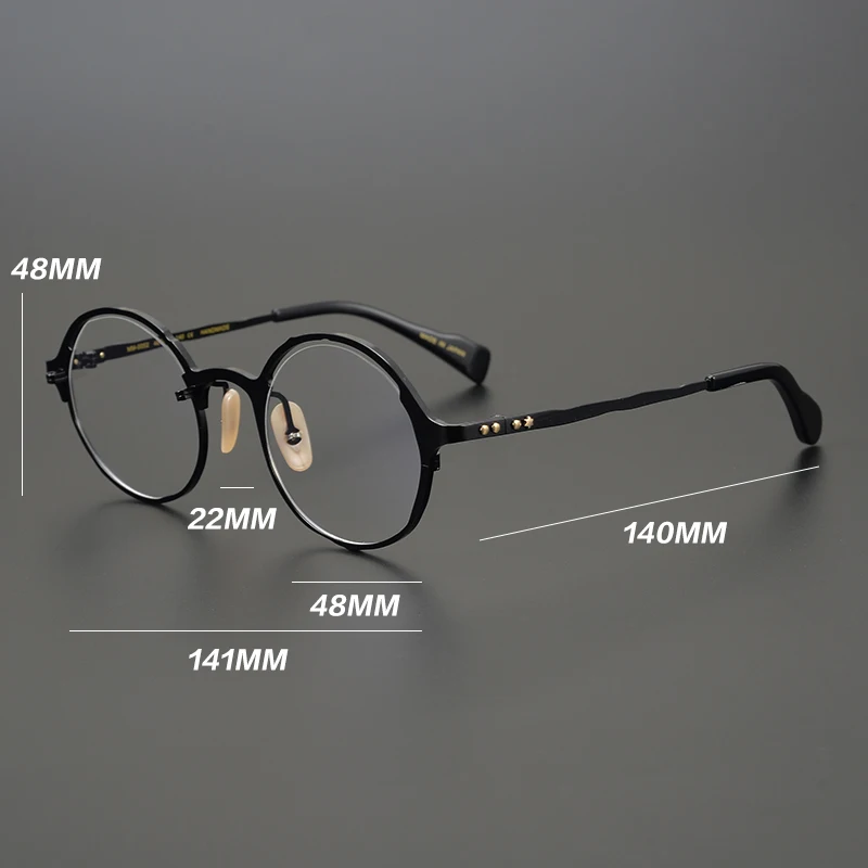 Оправа для очков в титановой оправе мужчин и женщин винтажная круглая оптическая