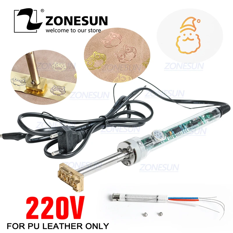 Машина для горячего тиснения Zonesun с логотипом на заказ ручной паяльник