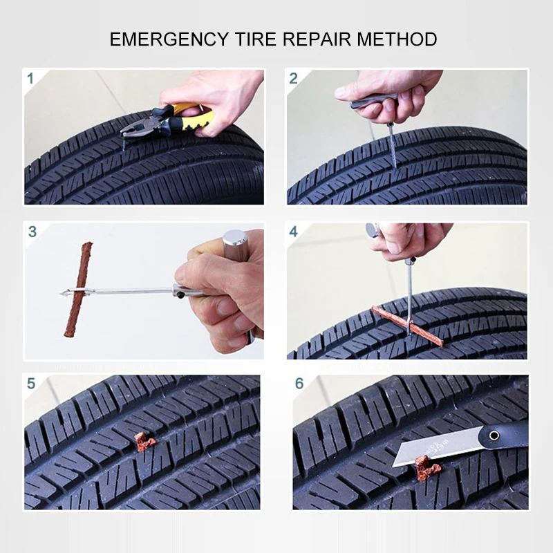 

5 Pcs/Set Tyre Puncture Emergency Tool Motorcycle Bike Tyre Repairing Rubber Strips Tubeless Tire Repair Strips Glue TSLM1