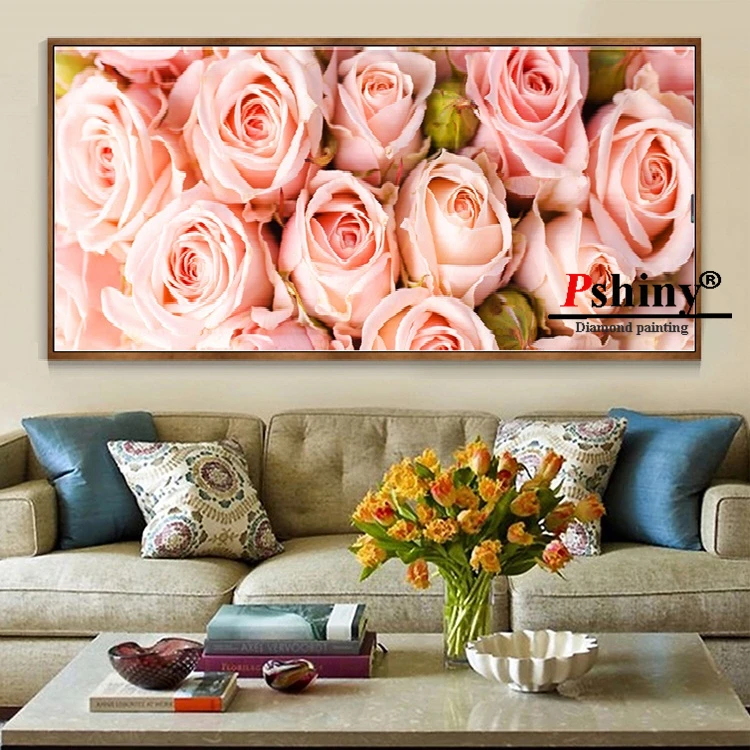 Алмазная вышивка PSHINY 5D DIY продажа розовых роз полная дрель круглые стразы картины
