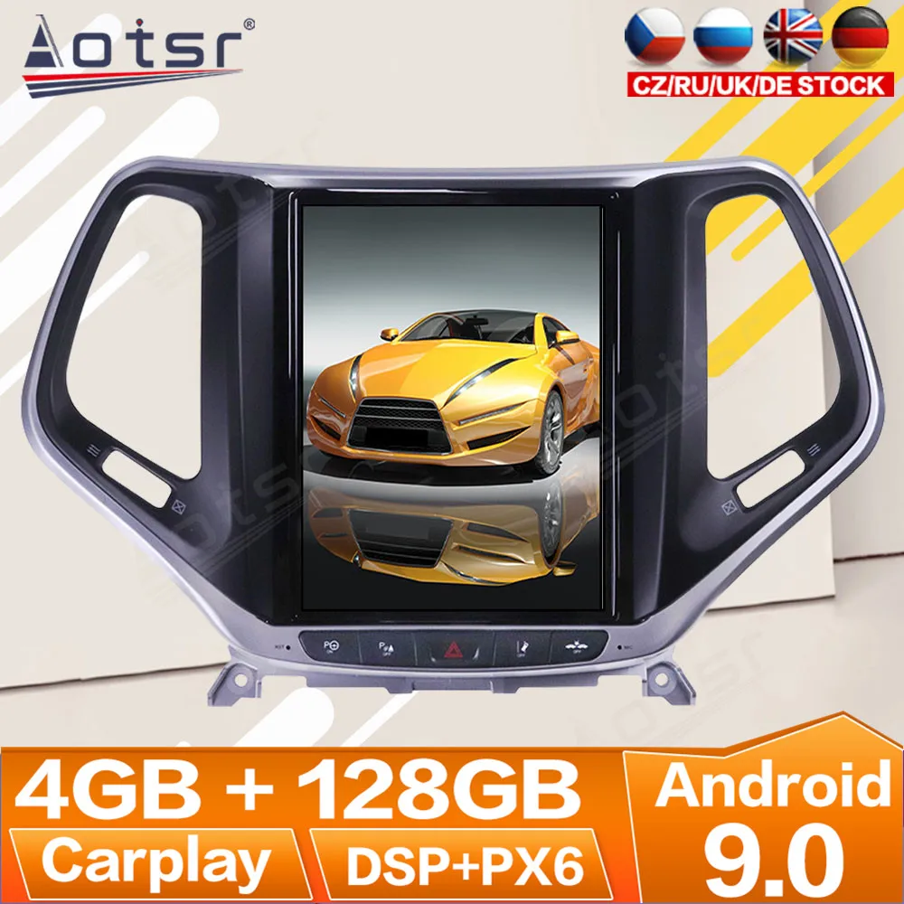 

For Jeep Cherokee 2014 2015 2016 2017 2018 Android Radio Multimedia Car Cassette Recorder Stereo Player Tesla GPS Navi Head Unit