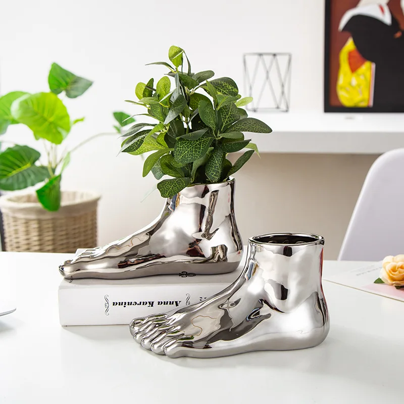 

2PCS/Set Creative Nordic Flower Vase Foot Ornaments Home Soft Decoration Simple Decorative Crafts Fashion Modern Personality