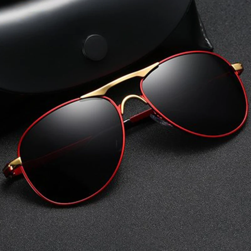 

2021 New Metal Polarized Sunglasses Brand Designer Men's Outdoor Driving Fishing Retro Big Frame Toad Sun Glasses Zonnebril