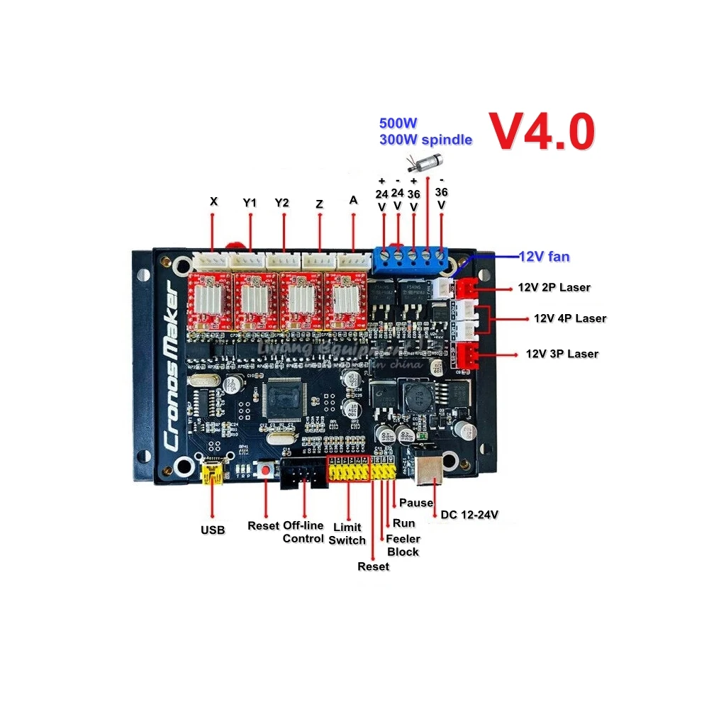 

DIY GRBL 4 axis motherboard v4.0 for desktop CNC router drawing laser engraving machine plotter with USB line 300W spindle