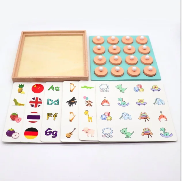 

Montessori Memory Match Chess Game 3D Puzzles Wooden Early Educational Family Party Casual Interaction Game Children Kid Toy