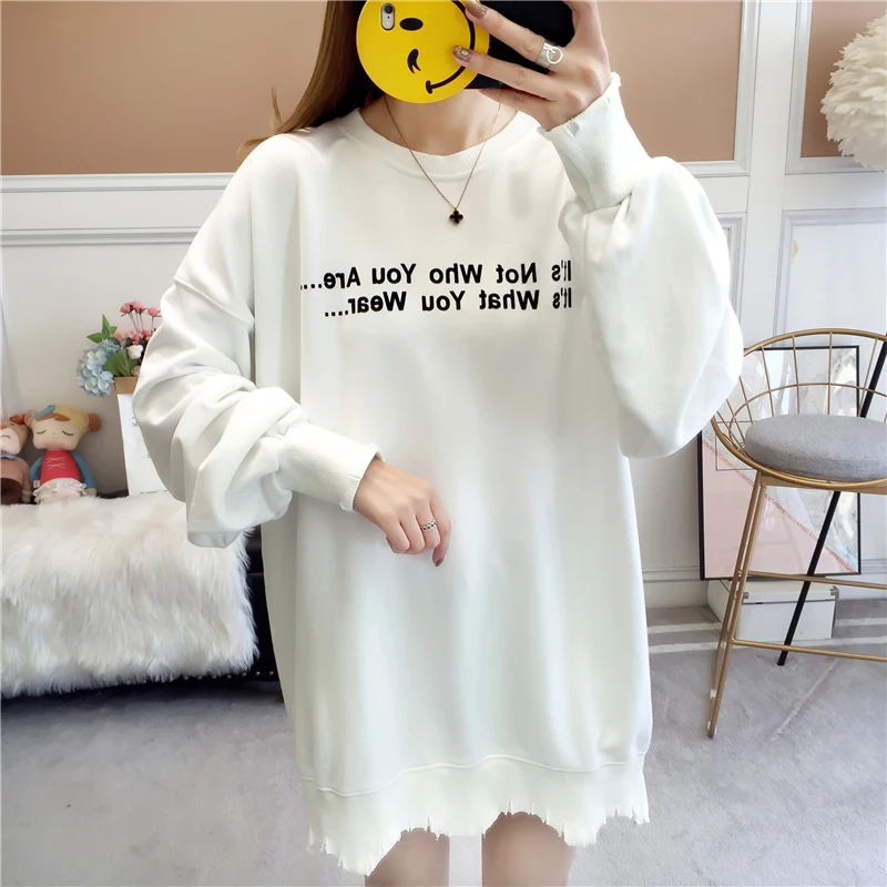 Крутой длинный свитер с мультяшным животным женская одежда весенний хлопковый