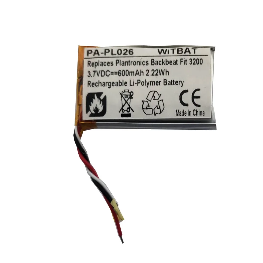 

600mAh Battery for Plantronics Backbeat Fit 3200 headset charging box