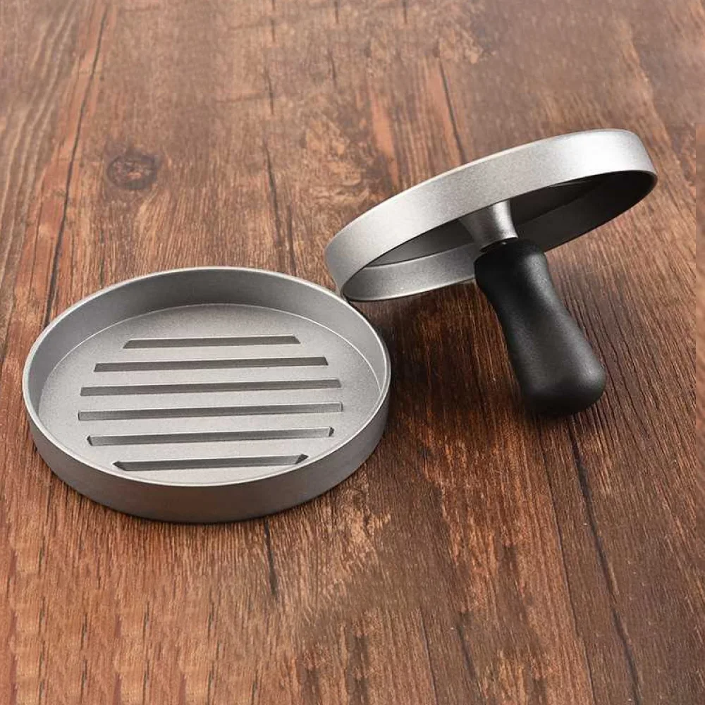 1Set Round Shape Hamburger Press Aluminum Alloy Kitchen Tools With Plastic Handle Meat/Beef/Grill/Burger Patty Maker Mold | Дом и сад