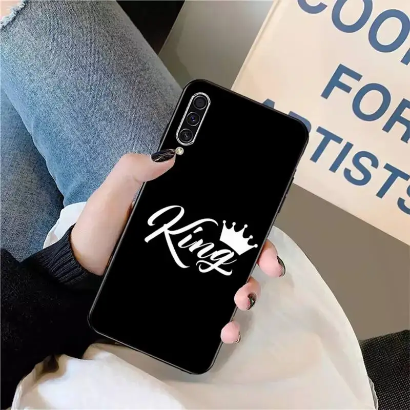 

King Queen Crown Phone Case For Samsung galaxy S 9 10 20 A 10 21 30 31 40 50 51 71 s note 20 j 4 2018 plus
