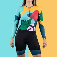 female cycling monkey jumpsuit bike outfit coverall triathlon long sleeve suit women road bicycle wear breathable mtb clothing