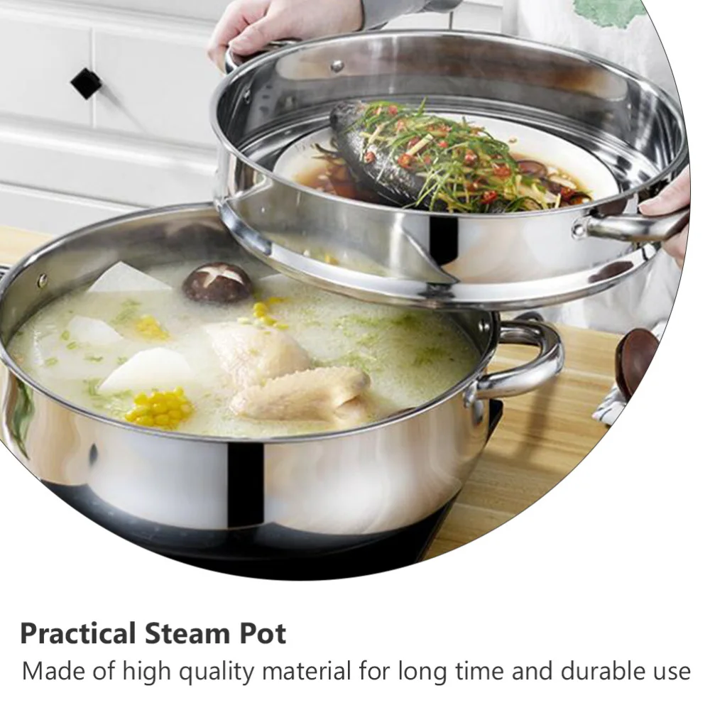 

1pc Stainless Steel Stockpot Multifunction Pot (Four-Layer, Super Thick-28cm)