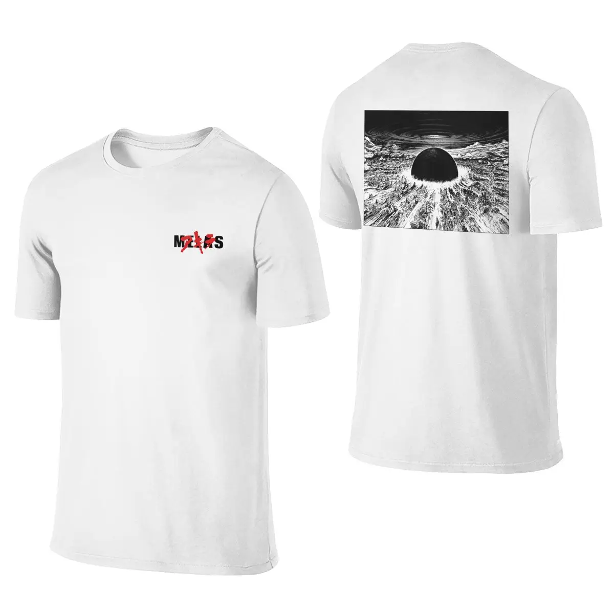 

Classic Destroying Neo Tokyo Tee for Men Short Sleeve Printed Akira Tshirt O-neck Fitted T-shirt Merchandise