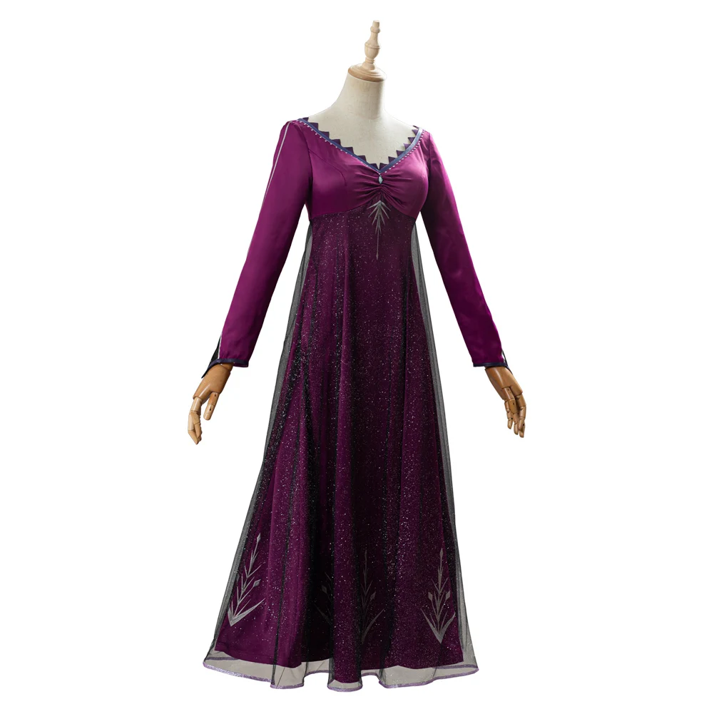 NEW Elsa Cosplay Costume Adult Women Purple Dress Halloween Carnival Costumes women girl princess dress | Тематическая одежда и