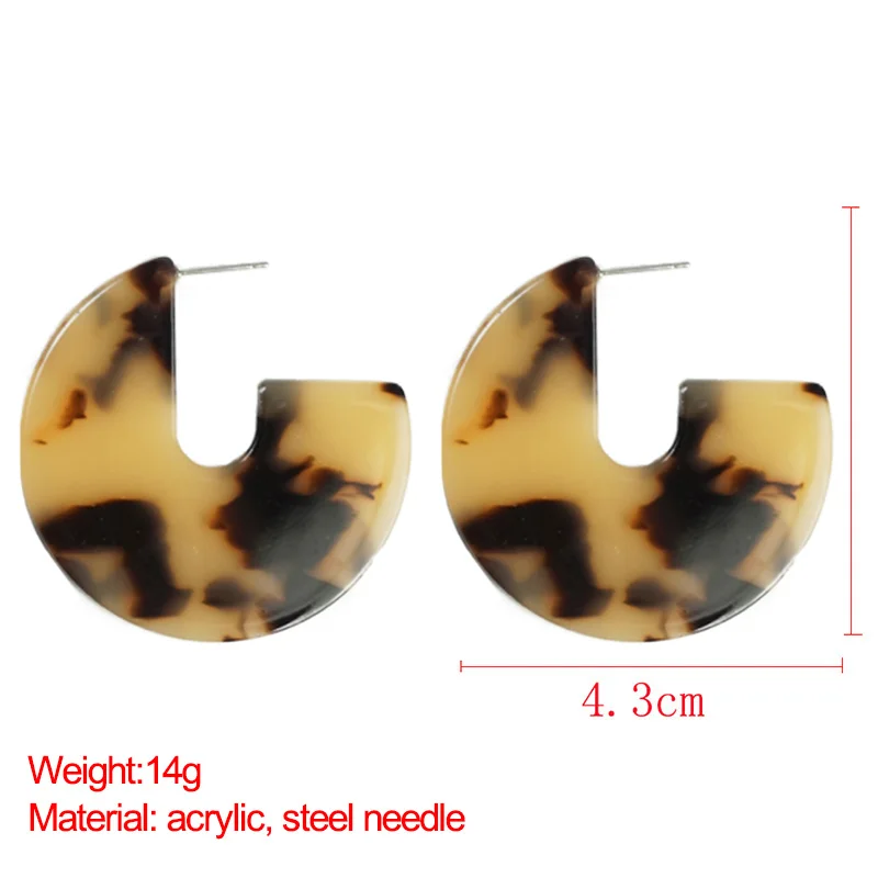 Женские леопардовые серьги M & G акриловые кольца с увеличением модные украшения