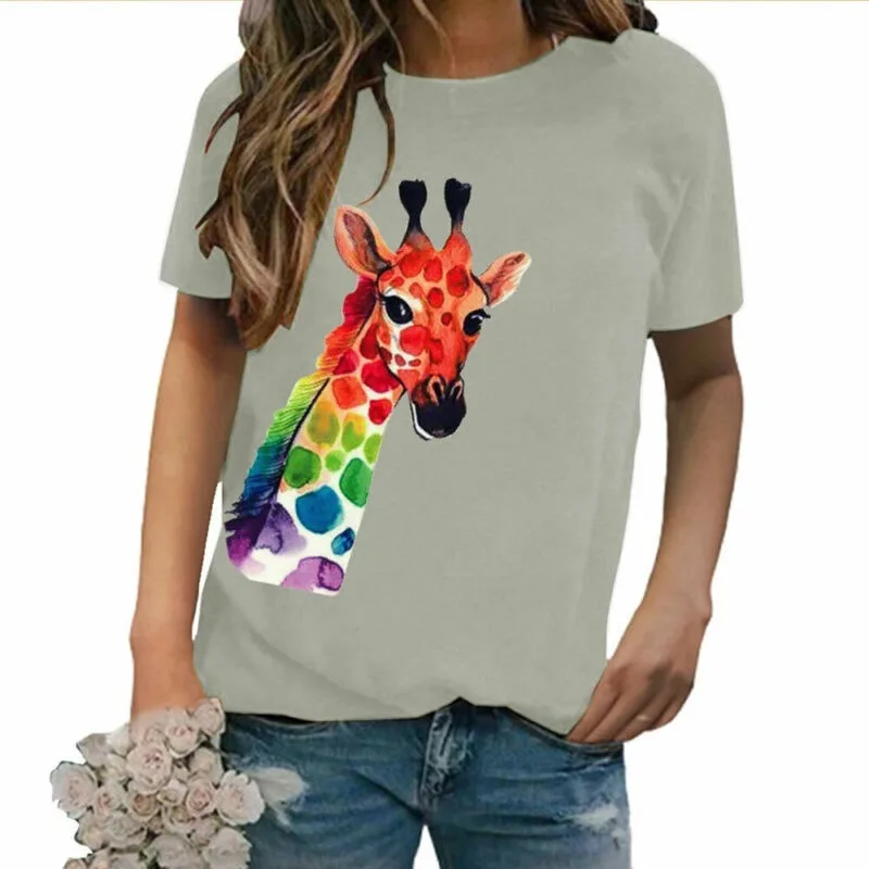 

Plus Size Womens Summer Short Sleeve Crew Neck Baggy T-Shirt Tops Basic Blouse