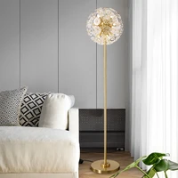 Modern Light Luxury Floor Lamp Living Room Nordic Crystal Bedroom Study Simple Net Red Vertical Floor Lamp All Copper Table Lamp