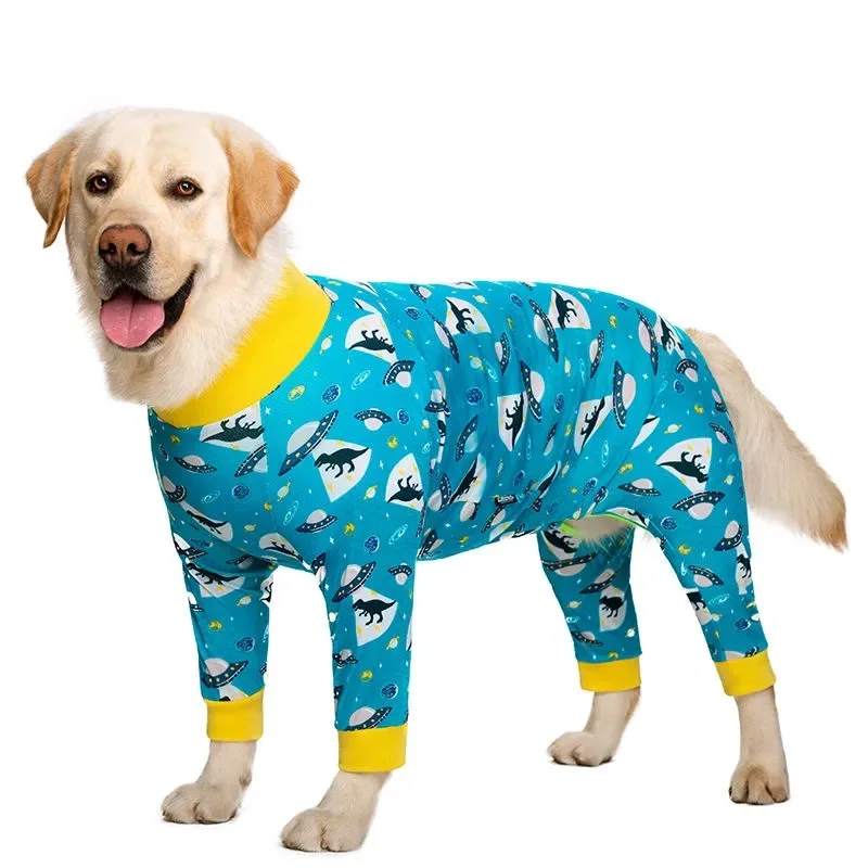 

2020 Printing Large Dog Clothes Cartoon Pajamas for Gril Boy Dogs Coat 4 Legs Dog Jumpsuit Sweatshirt Dog Clothing Pets Clothing