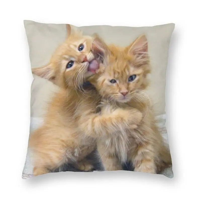 

Мягкая оранжевая полосатая котят декоративная наволочка для подушки домашний декоративный изготовленный на заказ кошка подушка для влюбл...