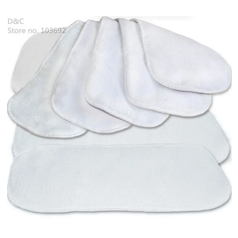 10 шт./лот детские подгузники из мягкого хлопка и микрофибры вкладыши для детских