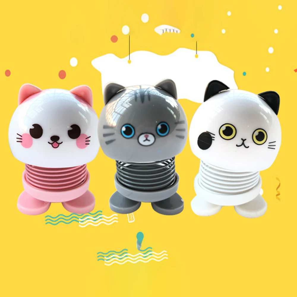 2019 Car shaking head ornaments inside jewelry smiley face doll panda cat cute car decoration | Автомобили и мотоциклы