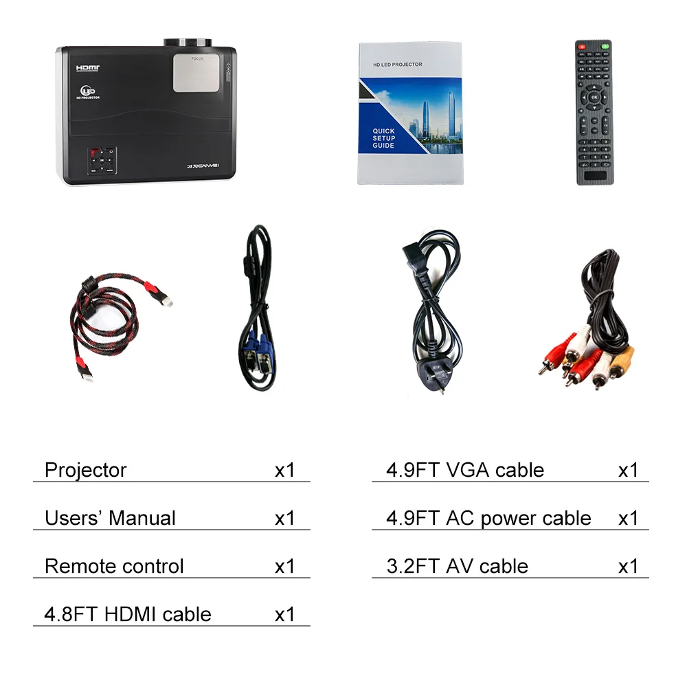 Caiwei A8/A8AB светодиодный Android WiFi Bluetooth проектор домашний кинотеатр мобильный проектор Full HD видео для смартфона ноутбука тв 4500 люмен
