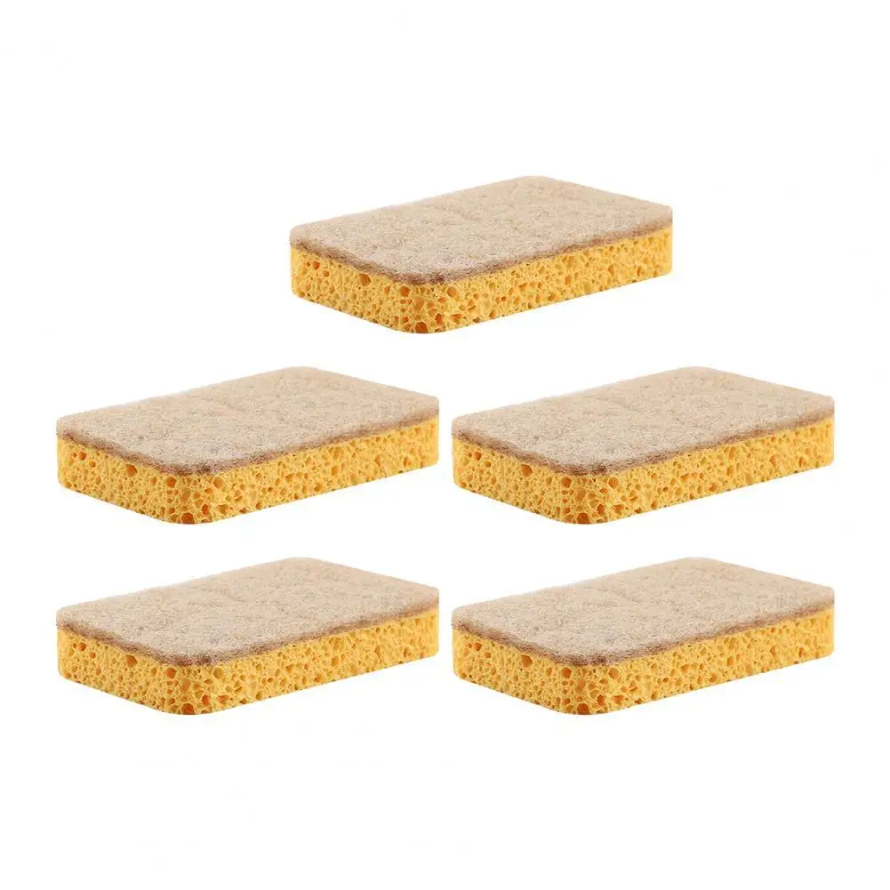 

5 шт., маслостойкие губки для мытья посуды из хлопка