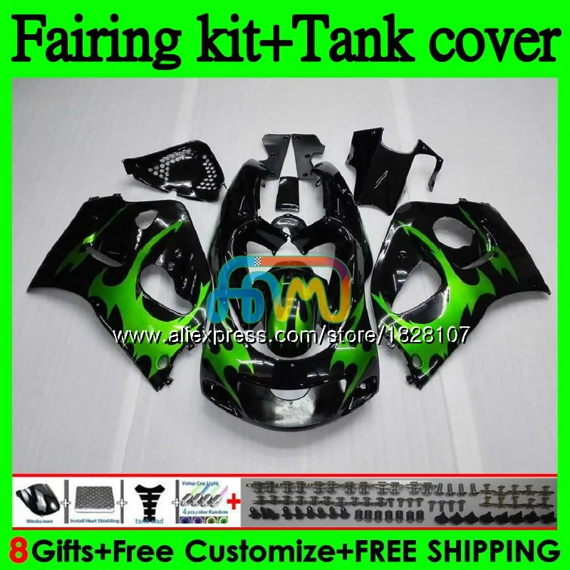 

+Tank For SUZUKI GSXR600 Green flames GSXR 750 600 SRAD GSXR750 92BS.3 GSXR-600 96 97 98 99 00 1996 1997 1998 1999 2000 Fairing