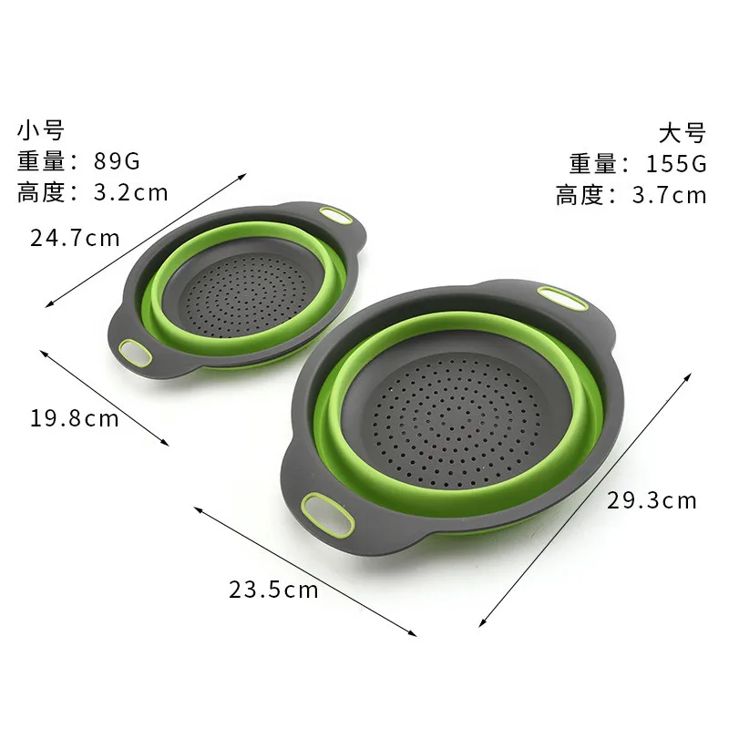 

Foldable Silicone Colander Drainer Fruit Vegetable Washing Basket Strainer Strainer Collapsible With Handle Kitchen Tools