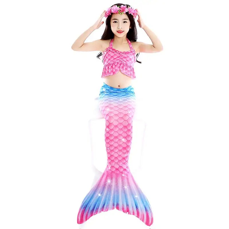 Женский Детский костюм Русалочки ожерелье косплей для девочек купальный бикини
