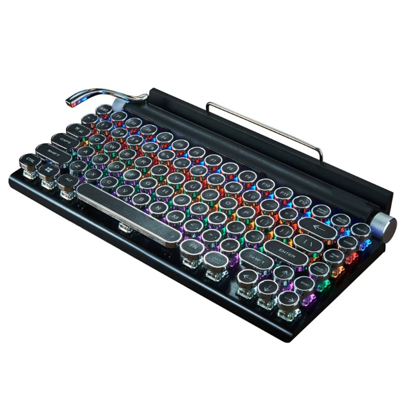 Wireless Gaming Keyboard with Color Lights, Waterproof Punk Keyboard, Suitable for Games and Work 83 Keys