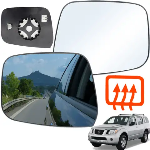 Левая и правая дверь автомобиля, боковое крыло, зеркало, стекло с подогревом для Nissan Navara D40 Pathfinder R51 2005 - 2013 Вт/Пластинчатый зажим на LHS RHS