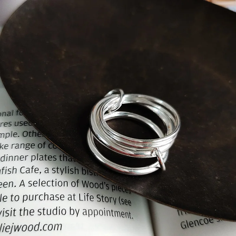 

925 Silver Multi Circle Line Rings Jewelry Minimalism Charm Anel Bohemia Jewelry Vintage Boho Bague Femme Anelli Rings for Women
