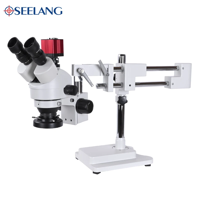 

3.5-90X Continuous zoom Double Boom Stand Greater scope Trinocular Stereo Microscope HD Camera For Industrial PCB Repair