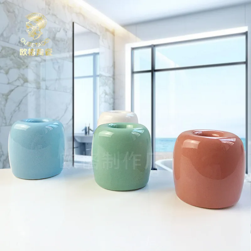 

Wholesale creative toothbrush insert wash bathroom supplies ceramic toothbrush holder